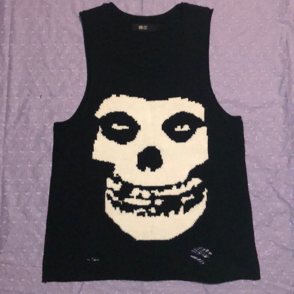 Iron Fist distressed Misfits sweater tank top
